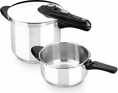 Produktbild von BRA Vitesse | Schnellkochtopf-Duo-Set, Metall, Silber, 4 und 7 Liter, Für alle Herdarten einschließlich Induktion geeignet