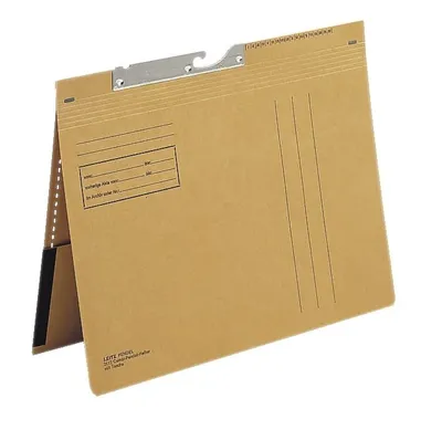 Obrázok produktu pre Leitz 2112-00-00 2112 Kombinovaný zakladač na voľné listy s vreckom - zošívanie, natronový kartón (RC), prírodná hnedá