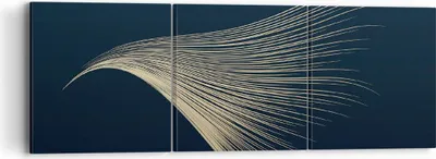 Produktbild von Bild auf Leinwand - Leinwandbild - 3 Teile - Golden Borsten Abstraktion - 90x30cm - Wand Bild - Wanddeko - Wandbilder - Leinwanddruck - Bilder - Wanddekoration - Leinwand bilder - CA90x30-4734