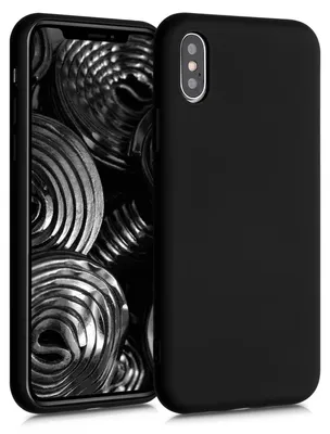 Produktbild von kwmobile Hülle kompatibel mit Apple iPhone XS Hülle - gummierte TPU Silikon Handyhülle - Schutzhülle für kabelloses Laden - Case in Schwarz matt