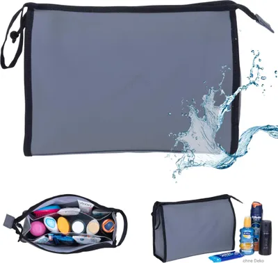 Produktbild von Kulturtasche groß aus Plane Damen Herren Elephant Washbag Kosmetikbeutel Sport Reise Sauna Outdoor Tasche wasserfest Hydro Classic 12817 Titan Grau 3