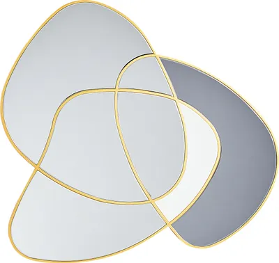 Obrázok produktu pre BELIANI Nástenné zrkadlo zlaté sklo MDF 99 x 89 cm nepravidelný asymetrický tvar moderný art deco štýl doplnky