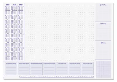 Productafbeelding van Bureauonderlegger papier 2026/2027/2028 A2, met kalenders