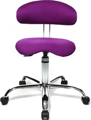 Produktbild von Drehhocker Sitness 40 mit Lehne - lila Universalrollen.
