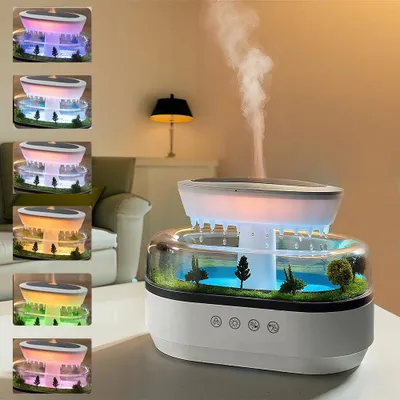 Productafbeelding van Luchtbevochtiger, regenbevochtiger, diffuser, 250 ml met 7 kleuren LED-nachtlampje