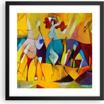 Produktbild von Gerahmtes Poster - Schwarzer Rahmen - Abstraktion modern - 40x40 cm - Wand Bild - Wanddeko - Wandbilder - Kunstposter - Wandposter - Bilderrahmen - Bilder - Kunstdruck - Wandbild - P2BAC40x40-3455