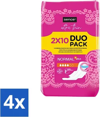 Produktbild von Sence - Normal - Damenbinden - Ohne Flügel - 2 x 10 Damenbinden - Vorteilspack - 4 Stücke