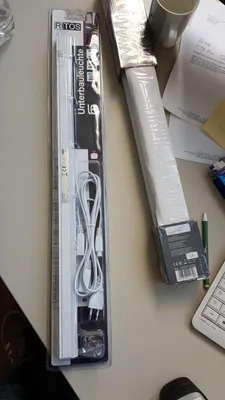 Image de Spot encastré LED Ritos, 59 cm, blanc, IP20, 8W, 620 lumens, lumière blanche neutre (4000K), avec interrupteur