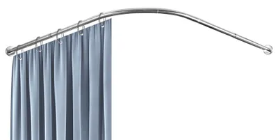 Eck-Duschvorhangstange L-förmig, verstellbar, 90-130 cm, Edelstahl