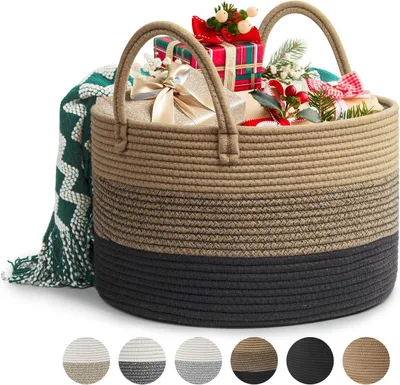 Produktbild von Wäschekorb 32L, Baumwollseil, D40 x H25 CM, Faltbar, Für Zuhause