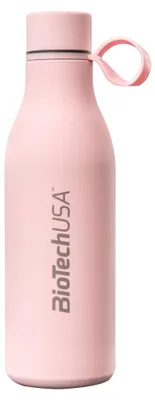 Isolierflasche 500 ml, doppelwandig, rosé, aus Edelstahl