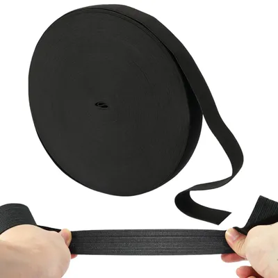 Produktbild von Gummiband - Elastisches Textilband - Zum Nähen und Basteln - 40 m x 3 cm - Schwarz