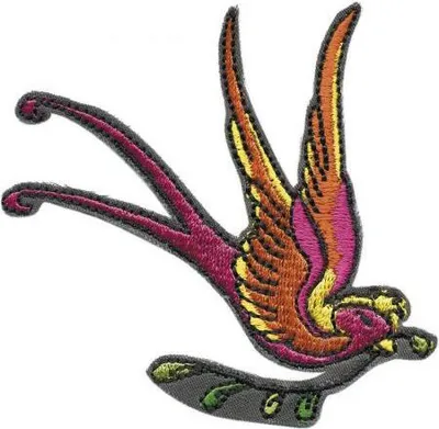 Produktbild von Aufnäher - Paradiesvogel - 01847 - Gr. ca. 7,5 x 7 cm - Patches Stick Applikation