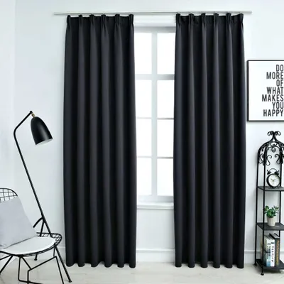 Immagine prodotto di The Living Store tende oscuranti con ganci 2 pezzi nero 140x225cm