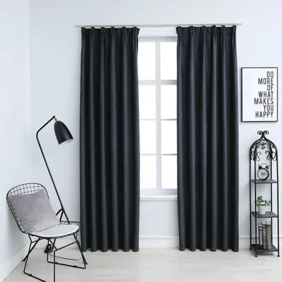 Zdjęcie produktu dla VIDAXL -Vorhänge Blackout mit Haken 2 PCs 140x175 cm Anthrazit