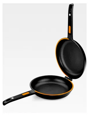 Produktbild von Doppelte Kartoffel-Omelette-Pfanne, 26 cm Durchmesser, Aluminiumguss, dreifache Antihaftbeschichtung, 100% PFOA-frei, für alle Herdarten
