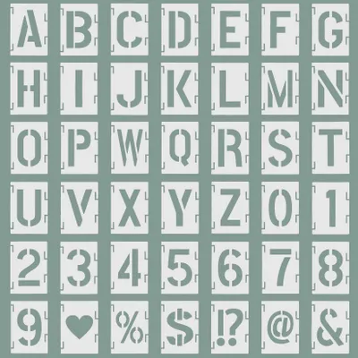 Schablonen-Set, 42 Stück, Buchstaben, wiederverwendbar, 5 cm
