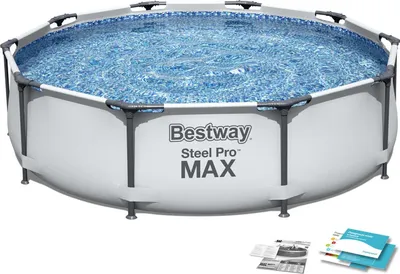 Immagine prodotto di Bestway® Steel Pro MAX™ Frame Piscina senza pompa Ø 305 x 76 cm, grigio chiaro, rotonda