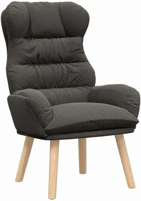 Produktbild von Dunkelgrauer Sessel aus Sherpa-Stoff, 69x74x93 cm, modernes Design mit robusten Gummiholzbeinen für Wohnzimmer, Schlafzimmer und Büro