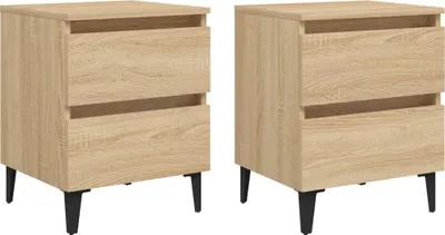 Produktbild von Nachttische 2 Stk. Sonoma-Eiche 40x35x50 cm Holzwerkstoff