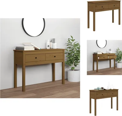 Obrázek produktu pro vidaXL Konzolový stolek medově hnědý 100x35x75 cm borovicový masiv - Odkládací stolky