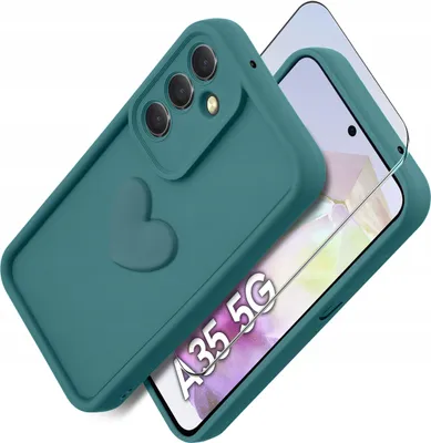 Zdjęcie produktu dla Etui do Samsung A35 5G silikonowe MATOWE serce + Szkło ochronne na ekran 9H