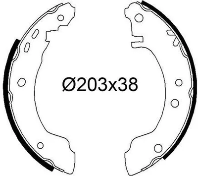 Produktbild von VALEO Bremsbackensatz Trommelbremse Hinten für NISSAN ALMERA I Hatchback (N15) 203mm 564328