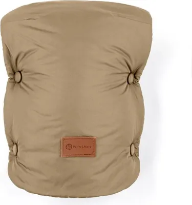 Produktbild von Braune wasserdichte Kinderwagenhandschuhe aus Polyester-Fleece, waschbar, mit Knopfverschluss