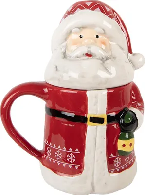 Produktbild von Clayre & Eef Tasse Weihnachtsmann 450 ml Rot Keramik