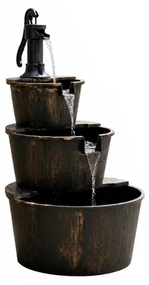 Produktbild von KOMFOTTEU Kaskadierender Gartenbrunnen mit einstellbarer Wasserpumpe