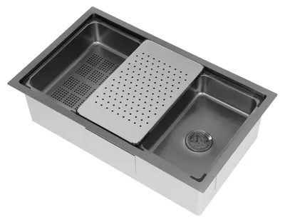 Immagine prodotto di Lavello da cucina - Vasca singola - 76 x 46 cm - Acciaio inossidabile 304 - Rettangolare - 1 foro - Senza rubinetteria - Argento