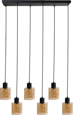 Obrázek produktu pro BELIANI Závěsná lampa 6 světla béžové skleněné stínidlo kovová základna moderní styl