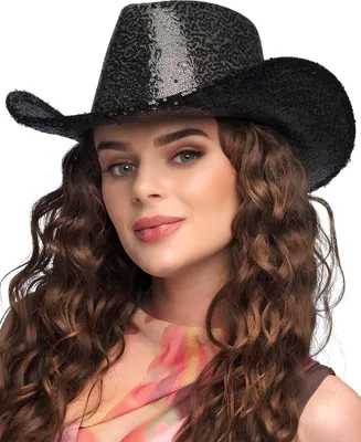 Immagine prodotto di Cappello da cowboy "Rodeo Party" | Cappello glitterato Colore: nero