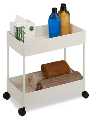 Immagine prodotto di Carrello da cucina a 2 ripiani - Bianco - 38 x 39,5 x 21,5 cm