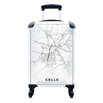 Produktbild von MuchoWow® Koffer Handgepäck Trolley Rollkoffer Kleine Reisekoffer mit 4 Rollen - Karte - Stadtplan - Celle - Karte - Cabin Size < 55x40x23 cm & 55x40x20 cm - Fotokoffer - Kabinenkoffer - Boardgepäck - Reise-Box - Reisekoffer - Reisegepäck - Koffer mit Bild - Trolley für Kinder