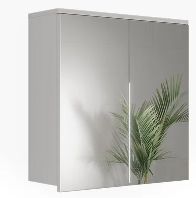 Imagen del producto de Armario con espejo para baño Vicco Ruben Blanco/Roble artesanal 60.2 x 62 cm, Model 62906