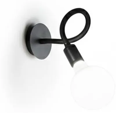 Produktbild von Moderne Metallwandleuchte Glühbirne Schwarz 1 Licht E27 Einstellbar