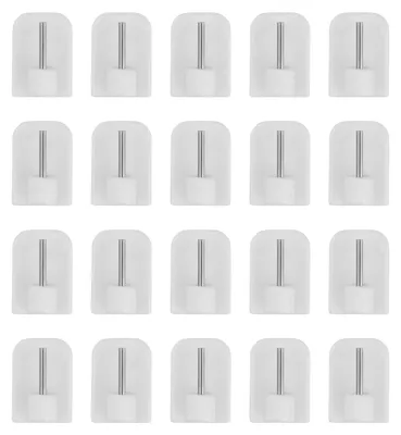 20 selbstklebende Gardinenhaken, Mini-Vorhanghaken, weiß