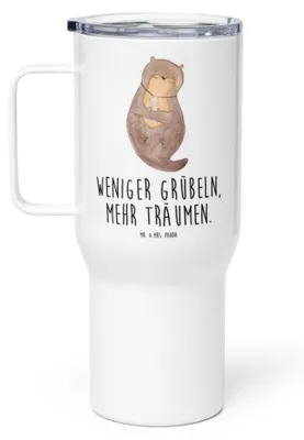 Produktbild von Mr. & Mrs. Panda Kaffee-to-go-Becher Otter Muschel - Weiß - Geschenk, To-Go-Becher, Grübeln, Optimistisch, thermosbecher, Teebecher, Positiv, Motivation, Büro, Teetasse