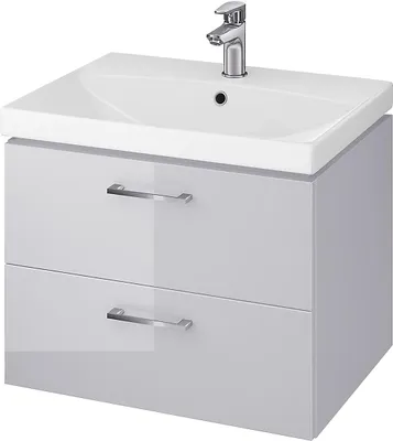 Produktbild von BADLAND Badmöbel Set Badezimmerschrank mit Keramikwaschbecken, 2-Schubladen LARA CITY 60 Grau