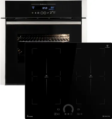 Produktbild von Autarkes Herdset: 60cm Einbaubackofen EB8016ED + 59cm Induktionskochfeld IH85904FZ | Katalyse | Drehspieß | Pizzafunktion | Grill | Heißluft | Teleskopauszüge | Automatik-Timer | SET8016IH594FZ