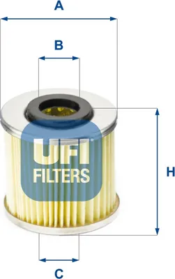 Productafbeelding van Oliefilter UFI 25.529.00, filterelement