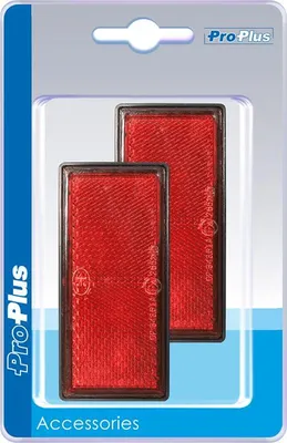 Produktbild von ProPlus Reflektor Rückstrahler Rot 2 Stück selbstklebend mit Grundplatte