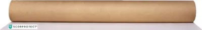 A roll of brown and white protective paper on a white background.