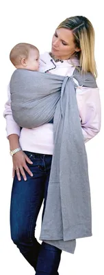 Produktbild von AMAZONAS Babytragetuch Ring Sling Grau 180cm 0-3 Jahre bis 15kg Knotenfrei