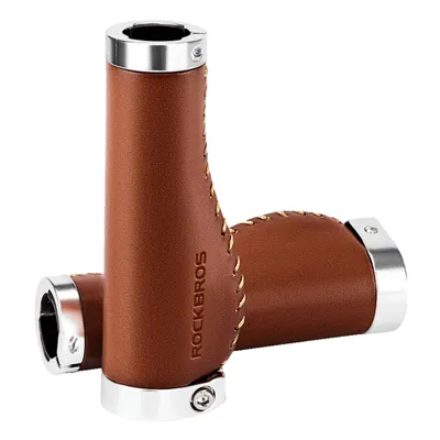 Produktbild von ROCKBROS Ergonomische Fahrradgriffe mit Lock-On Design für MTB, Rennrad, Trekking- und Citybike, Retro Lenkergriffe aus Leder