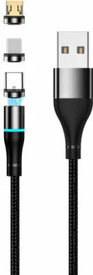 Produktbild von Kremer Magnetisches Lade & Datenkabel 3in1 Schnell-Ladekabel PD+QC 3.0 USB-C, iPhone, Micro-USB schwarz