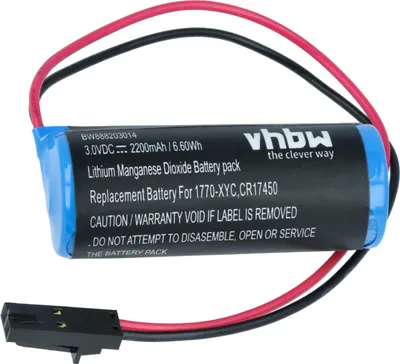 Produktbild von vhbw Batterie kompatibel mit Allen Bradley 1785-L60C15, 1785-L60C, 1785-L46L, 1785-L60B PLC Programmable Logic Controller (2200 mAh, 3 V, Li-MnO2)