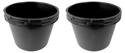 Produktbild von Baukübel 90L 10 Stück Innenskala schwarz Mörtelkübel Zementwanne Maurertuppen
