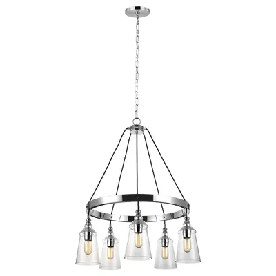 Immagine prodotto di Elstead Loras lampadario E27 a 5 luci cromo chiaro